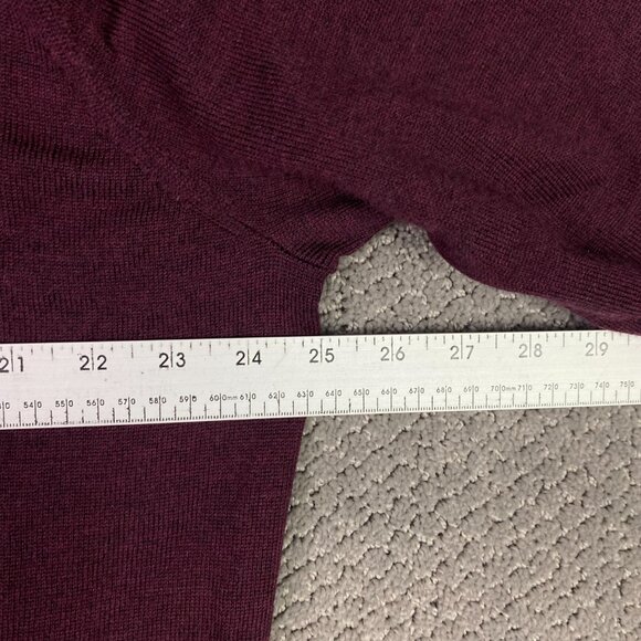 Peter Millar Crown Soft Sweater Men's XL Merino Wool Silk Burgundy V Neck Knit - Picture 5 of 10